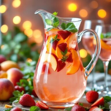 Romantic Valentine’s Rosé Sangria With Fresh Fruit