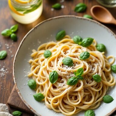Creamy Gin and Basil Pasta for Your Valentine