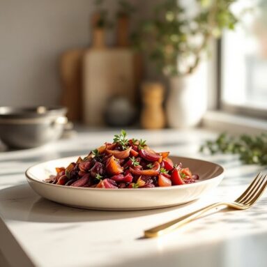 Red Meals for Valentines Day With Ruby Port Braised Onions