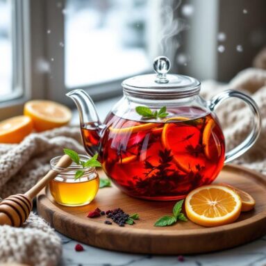 Hearty Winter Citrus Herbal Tea Infusion